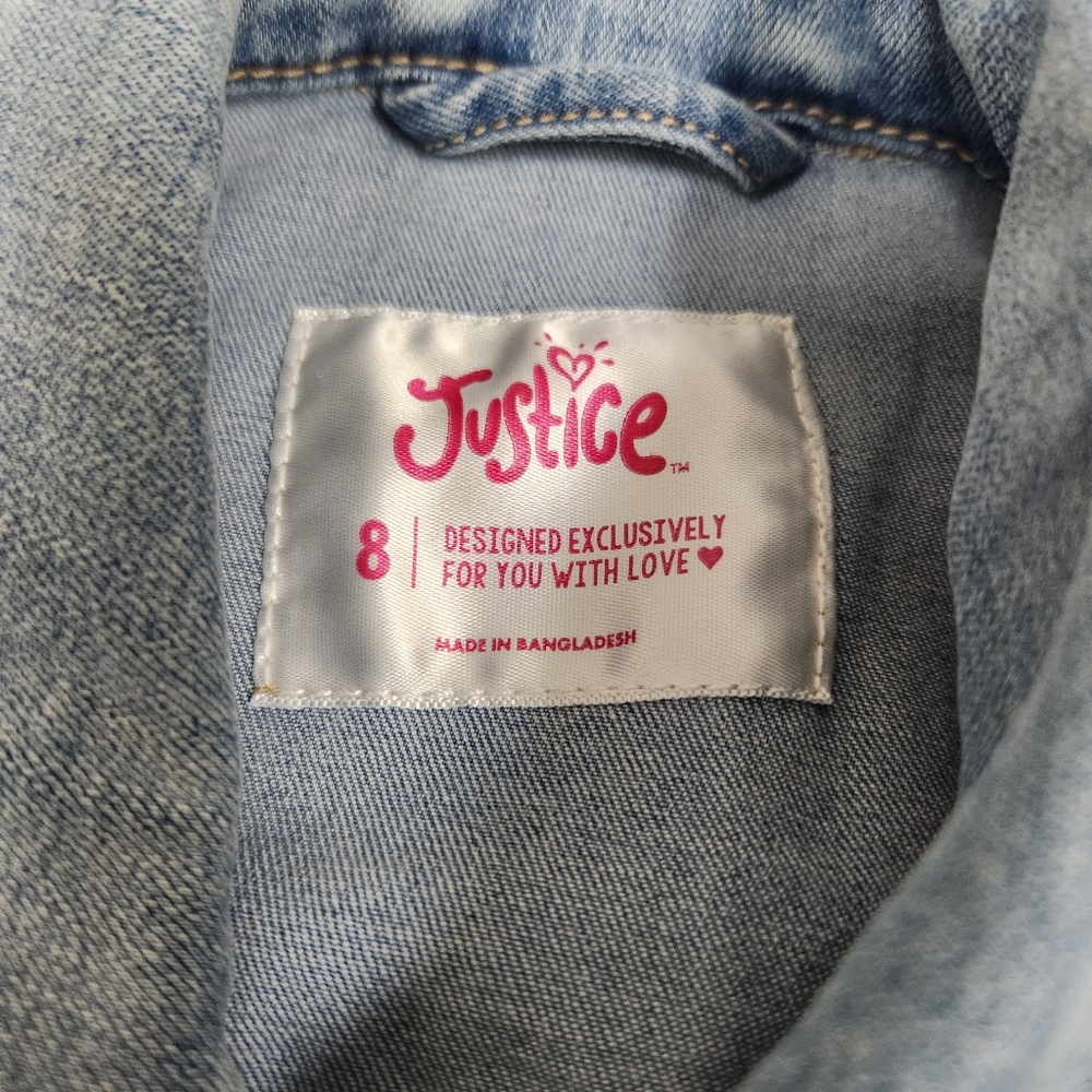 Justice Kids Light Blue Denim Jacket - Picture 2 of 4